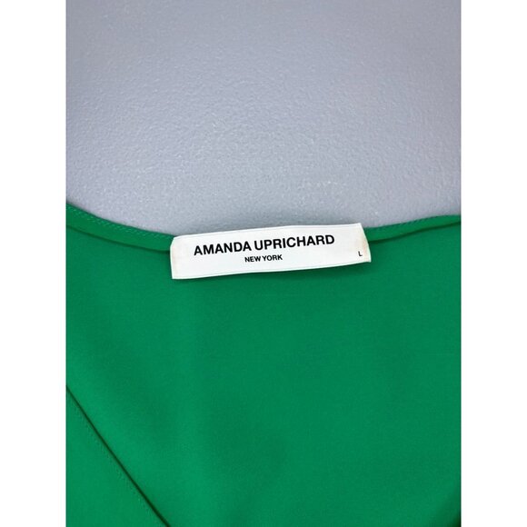 Amanda Uprichard women's‎ large kelly green Julep Melissa v-neck studded blouse - Picture 7 of 8